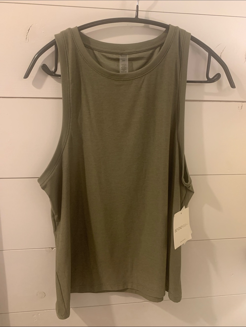 Beyond Yoga Olive Green Muscle Tank Top